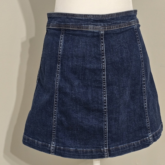 Madewell Stretch A-Line Mini Skirt In Salisbury Wash: Patch Pocket Women's Sz 0 - Picture 4 of 13